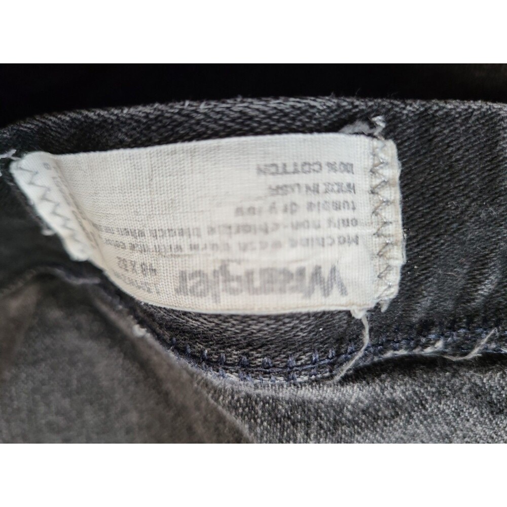 Vintage 80s Wrangler 13MWZWK Black Cowboy Cut Jeans Made in USA 42x32 Distressed - Picture 12 of 16